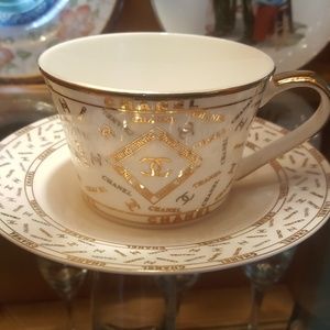 Authentic Chanel bone china tea cup and saucer set
